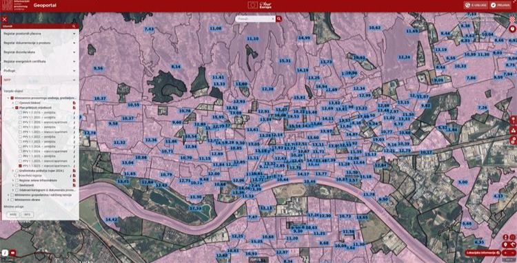 Objavljeni novi prostorni sloj Plana približnih vrijednosti najma stana/apartmana