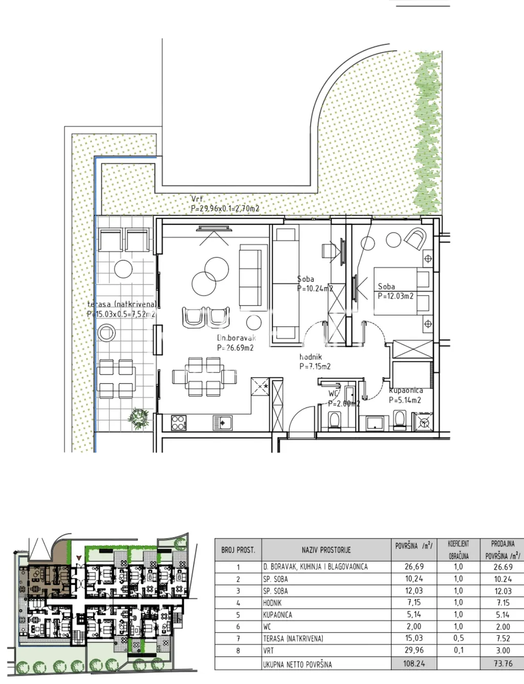 Makarska - Moderan dvosoban stan 74 m2 NOVOGRADNJA