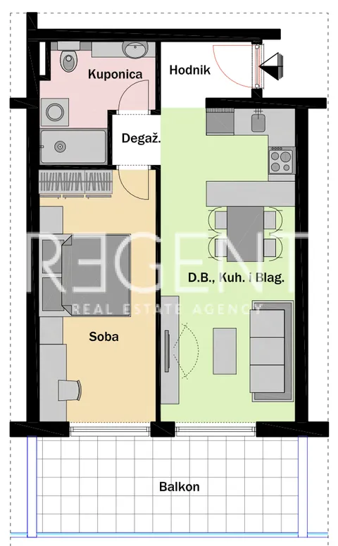 Split, Mejaši - Jednosoban stan s balkonom 50 m2