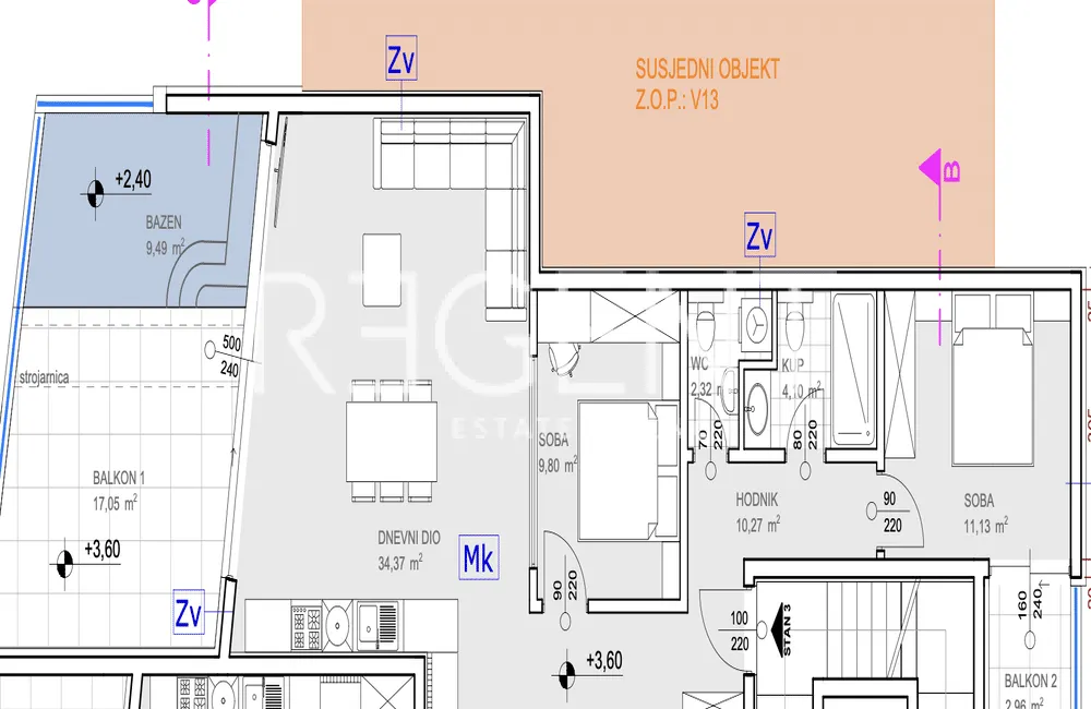 Šibenik, Grebaštica - Dvosoban stan s bazenom 92 m2 NOVOGRADNJA