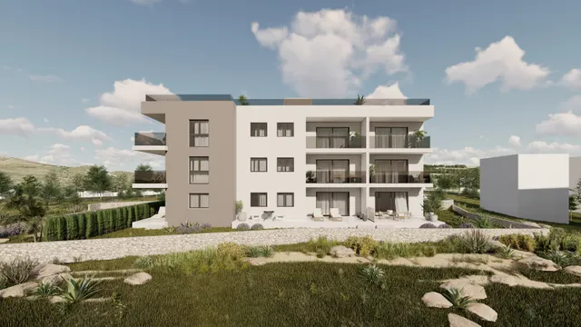 Trogir, Okrug Gornji – Dvosoban stan s loggiom 63 m2 novogradnja