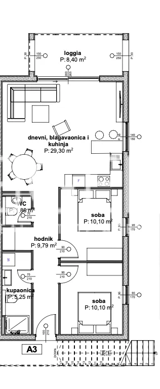 Trogir, Čiovo - Apartman u luksuznom apartmanskom naselju u blizini mora 73 m2