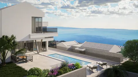 Split, Podstrana - Zemljište 3355 m2 s projektom za tri vile