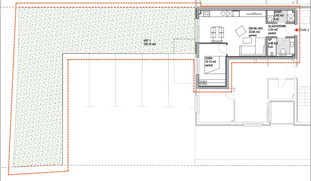 Zagreb, Gajnice - Novogradnja, dvosoban stan 56 m2