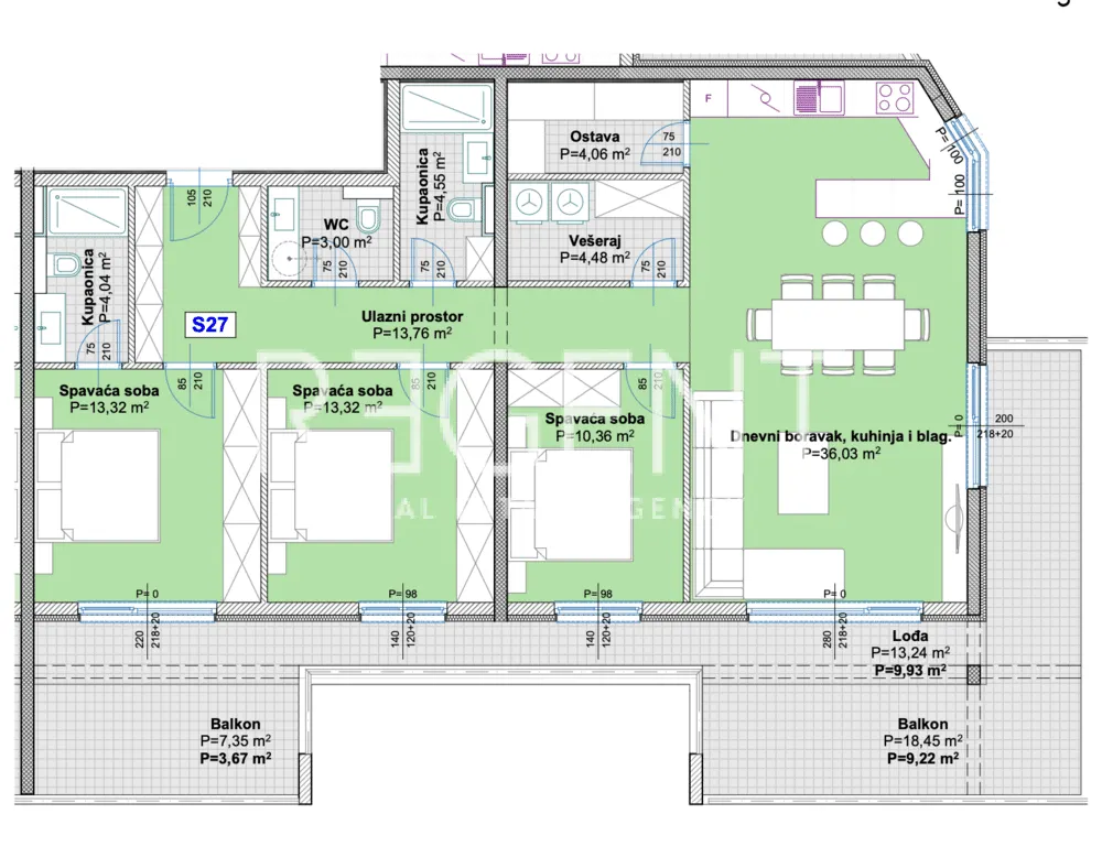 Makarska, Centar -Trosoban stan 130 m2 - NOVOGRADNJA