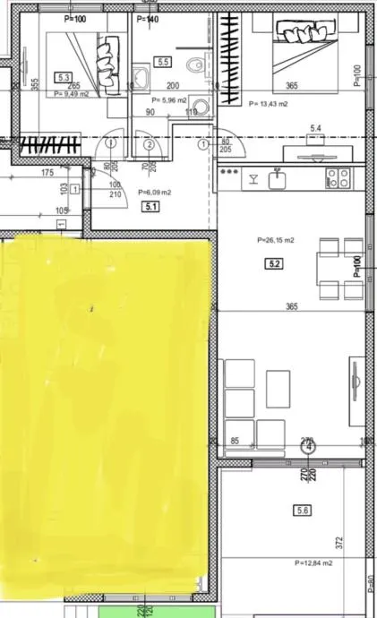 Trogir, Seget Donji – Dvosoban stan s loggiom 75 m2, novogradnja