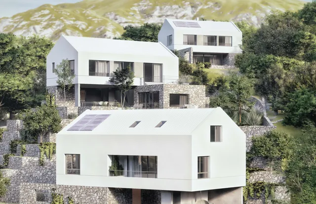 Brač, Farska - građevinsko zemljište s projektom vile 897m2