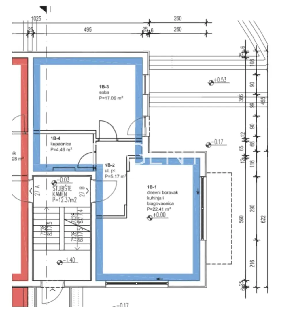 Brač, Sutivan - Dvosoban stan u stambenom kompleksu 62,59 m2
