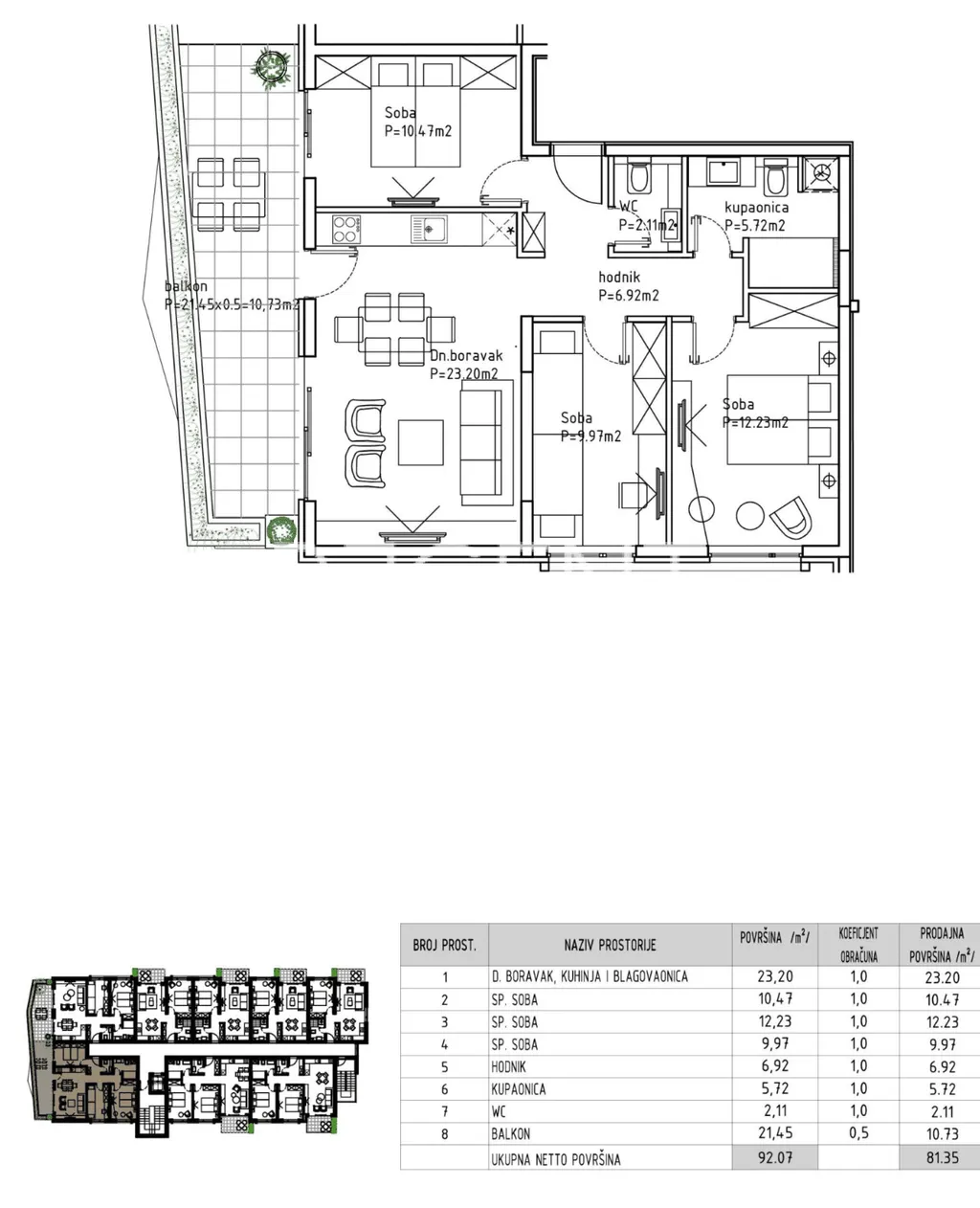 Makarska - Moderan trosoban stan 82 m2 NOVOGRADNJA