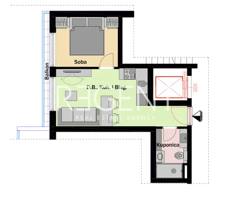 Split, Mejaši - Jednosoban stan s balkonom 30 m2