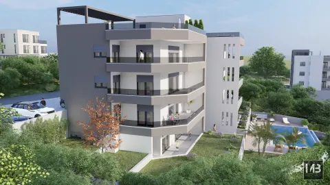 Trogir, Čiovo – Dvosoban stan s pogledom na more 100 m2 NOVOGRADNJA