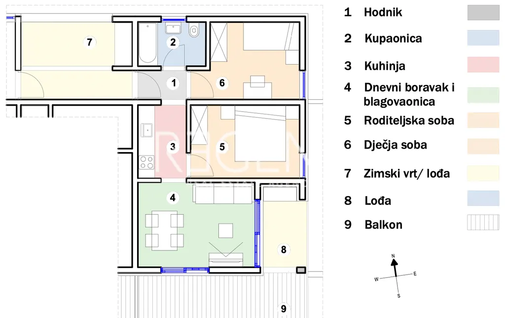 Split, Kila - Dvosoban stan s balkonom 61 m2 NOVOGRADNJA