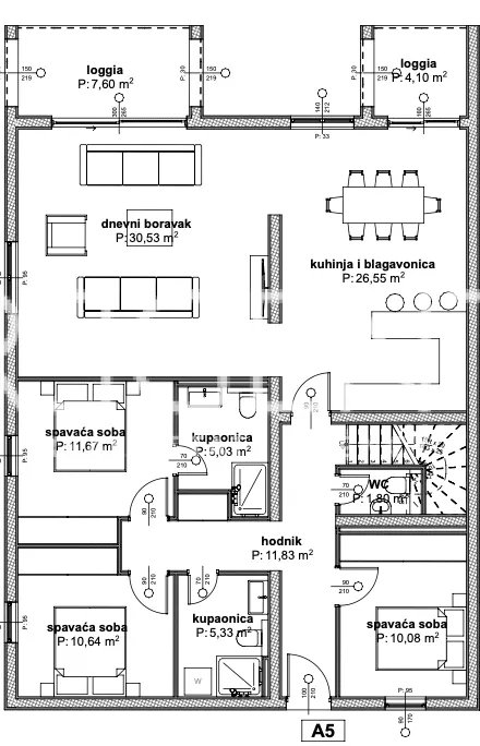 Trogir, Čiovo - Penthouse u luksuznom apartmanskom naselju u blizini mora 190 m2