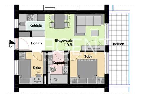 Split, Mejaši - Dvosoban stan s balkonom 42 m2