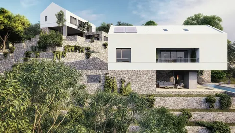 Brač, Farska - građevinsko zemljište s projektom vile 897m2