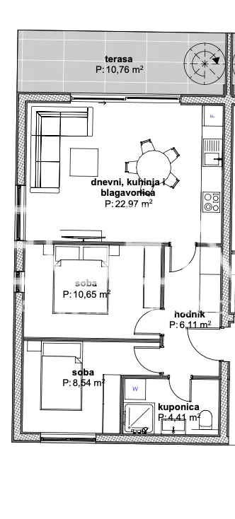 Trogir, Čiovo - Penthouse u luksuznom apartmanskom naselju u blizini mora 82 m2