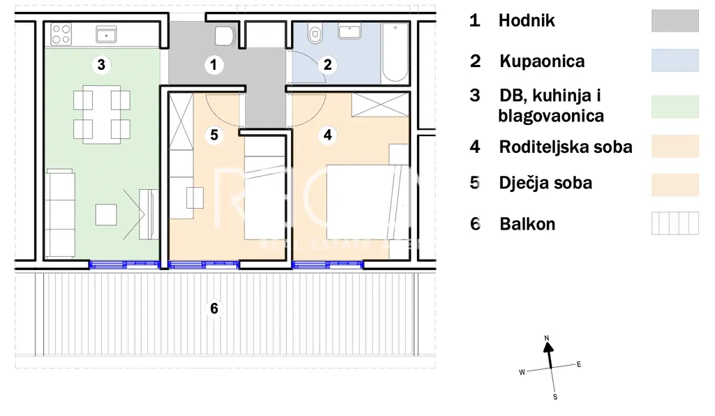 Split, Kila - Dvosoban stan s balkonom 57 m2 NOVOGRADNJA