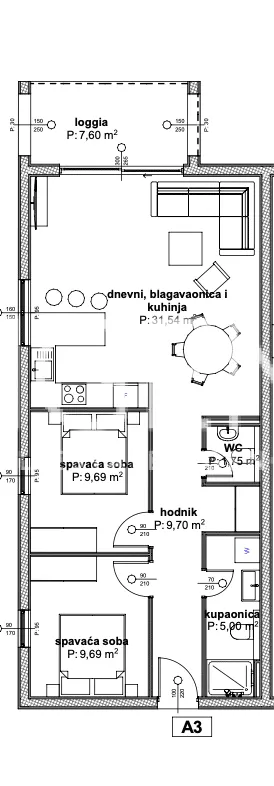 Trogir, Čiovo - Apartman u luksuznom apartmanskom naselju u blizini mora 73 m2