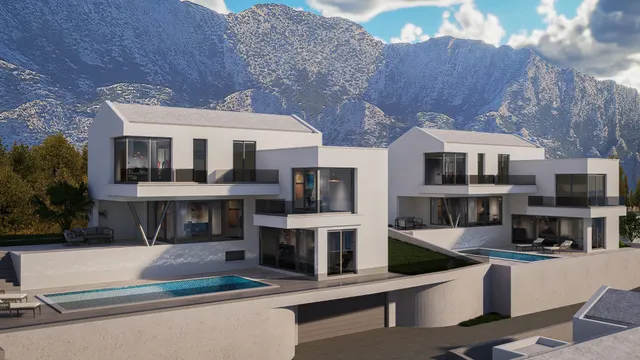 Split, Podstrana - Zemljište 3355 m2 s projektom za tri vile