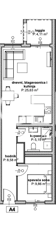 Trogir, Čiovo - Apartman u luksuznom apartmanskom naselju u blizini mora 52 m2