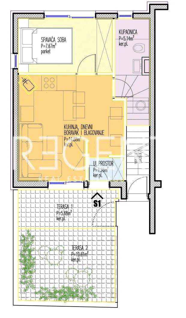 Split, Strožanac - Jednosoban stan u novogradnji 34 m2