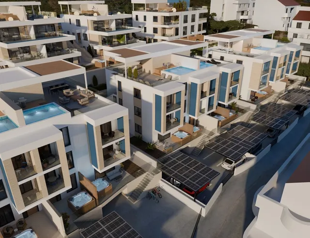 Trogir, Čiovo - Apartman u luksuznom apartmanskom naselju u blizini mora 64 m2