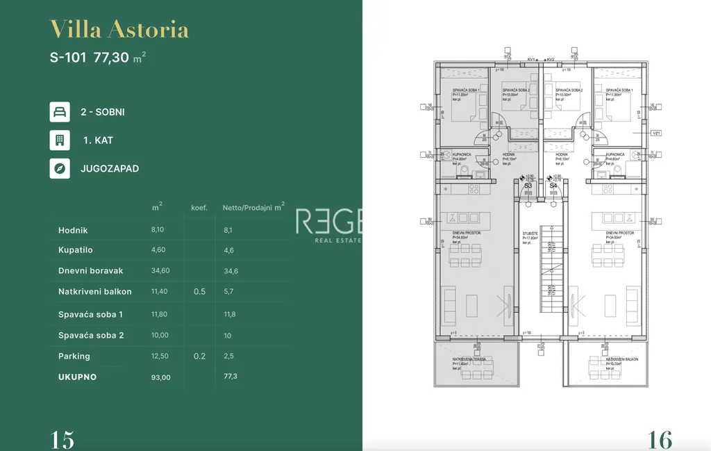 Zadar, Privlaka - Trosoban stan u stambenom naselju blizu mora 77 m2, novogradnja
