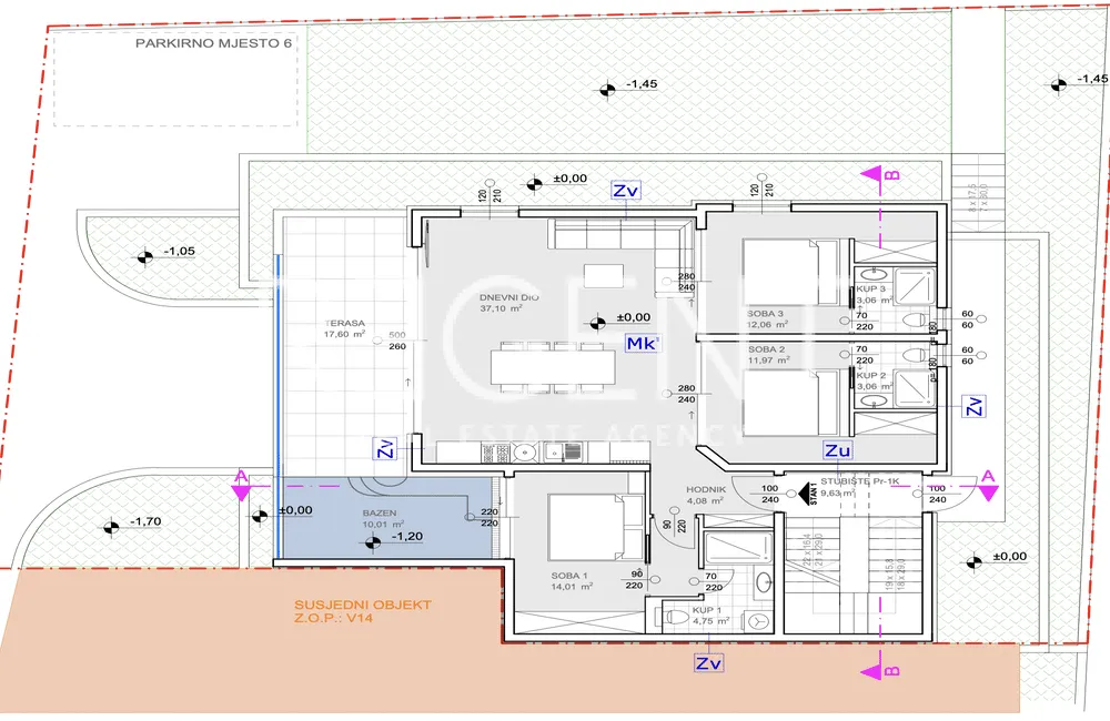 Šibenik, Grebaštica - Trosoban stan s bazenom 109 m2 NOVOGRADNJA