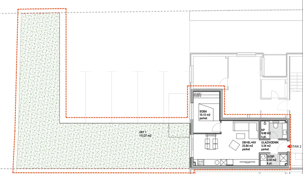 Zagreb, Gajnice – Novogradnja, dvosoban stan 57 m2
