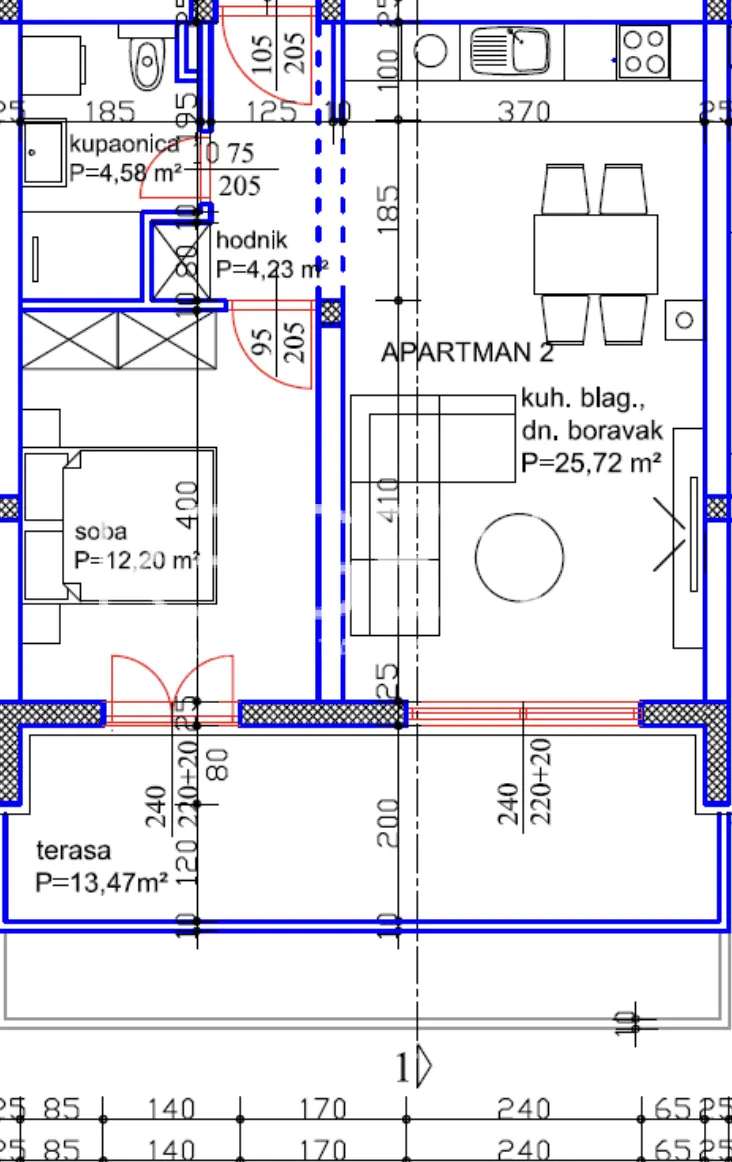 Zadar, Turanj - Moderan dvosoban apartman 56 m2, novogradnja