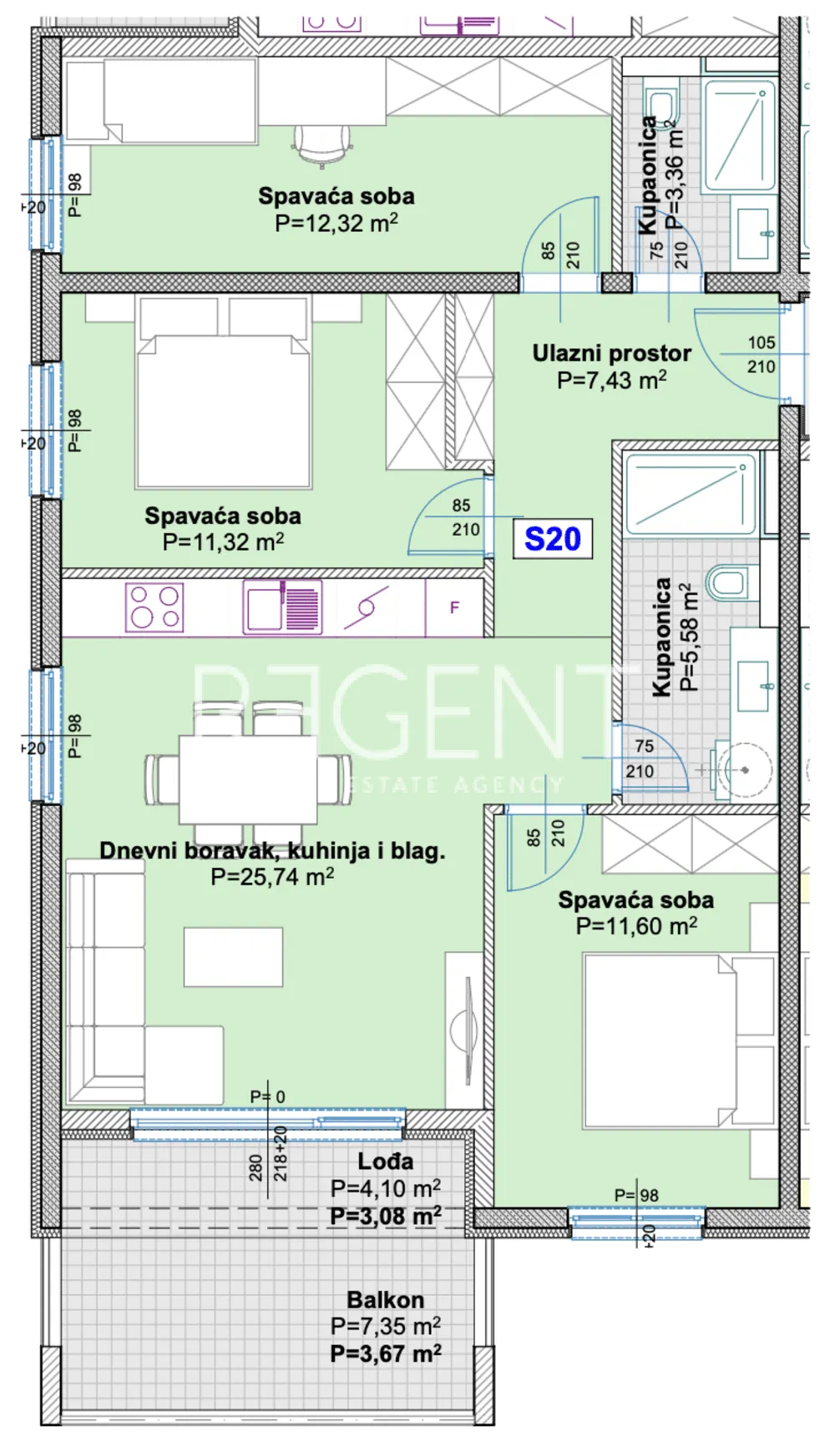 Makarska, Centar - Trosoban stan 84 m2 - NOVOGRADNJA