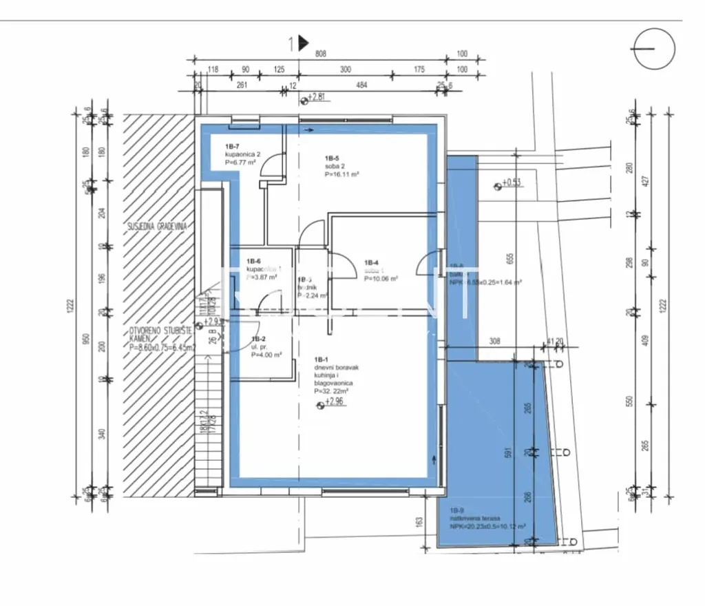 Brač, Sutivan - Dvosoban stan u stambenom kompleksu 100,90 m2