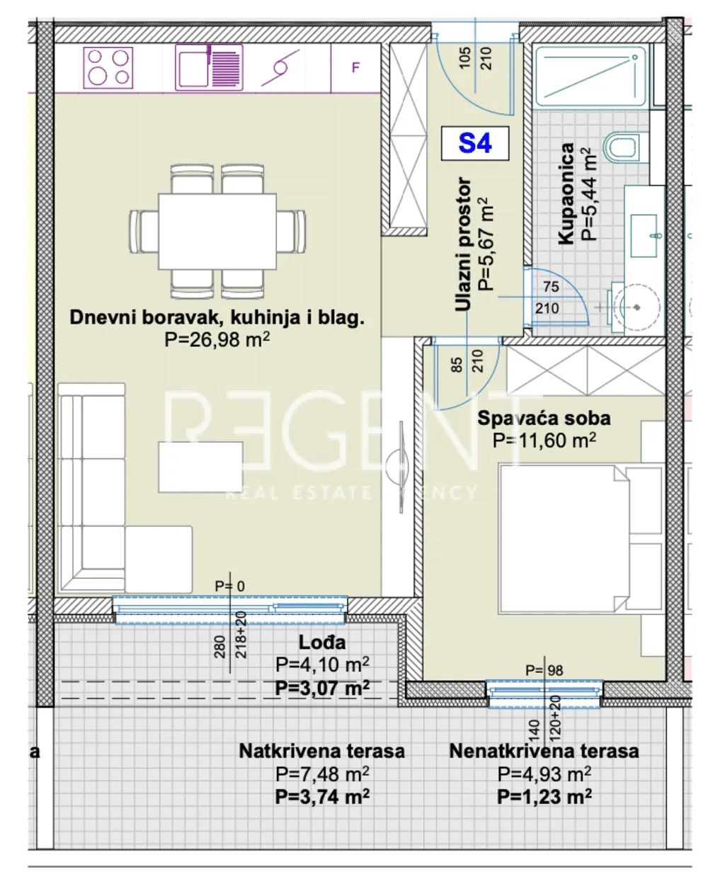 Makarska, Centar - Jednosoban stan 57 m2 - NOVOGRADNJA