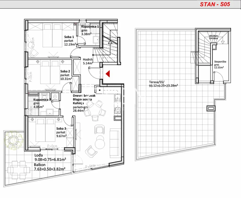 Zadar, Sukošan - Penthouse u novogradnji, 123 m2