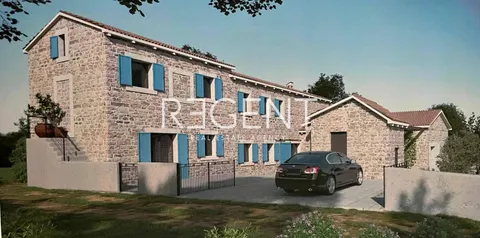 Istra, Kostrčani - Projekt, kamena stancija s mogućnošću renovacije i izgradnje kamene vile