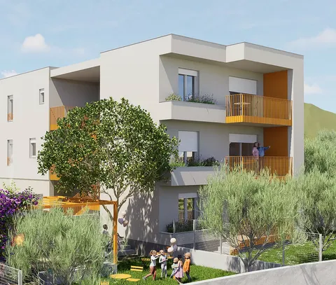 Kaštel Kambelovac – Dvosoban stan s vrtom novogradnja, 79.07 m²