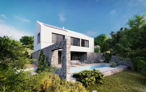 Brač, Farska- predivno građevinsko zemljište s projektom 2642m2