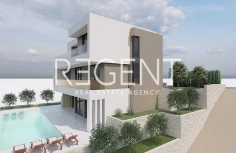 Makarska, Brela - Zemljište s projektom luksuzne vile 740 m2