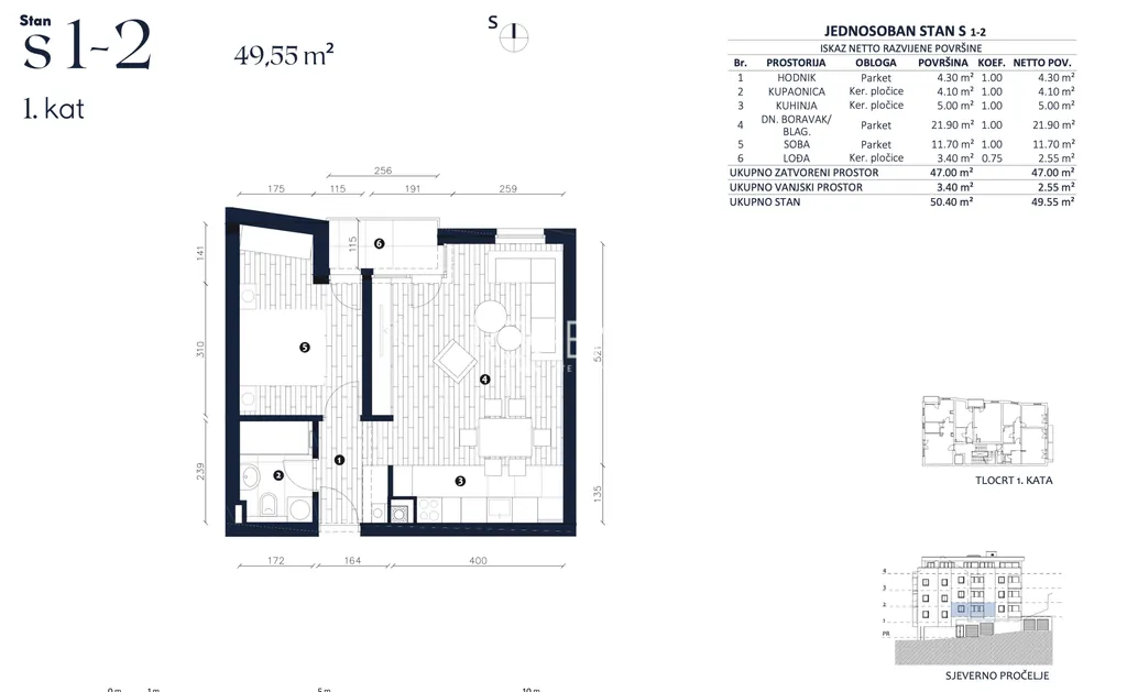 Zagreb, Črnomerec - Moderan dvosoban stan 49 m2, novogradnja