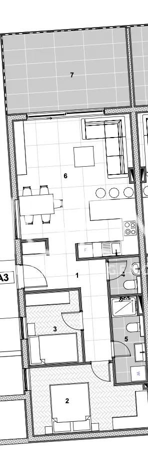 Trogir, Čiovo - Apartman u luksuznom apartmanskom naselju u blizini mora 67 m2