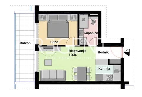 Split, Mejaši - Jednosoban stan s balkonom 37 m2