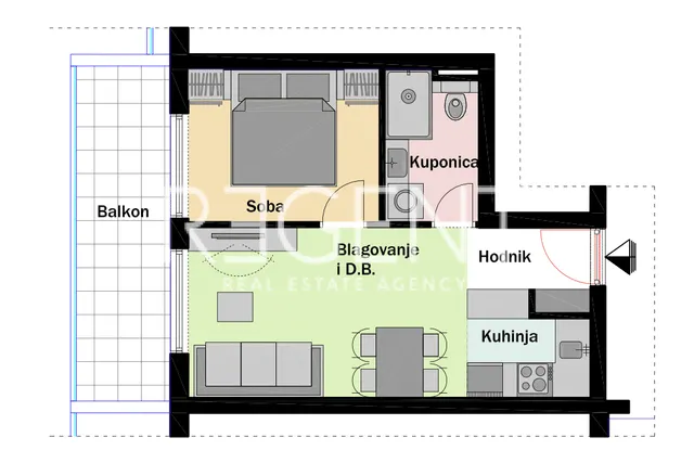 Split, Mejaši - Jednosoban stan s balkonom 37 m2