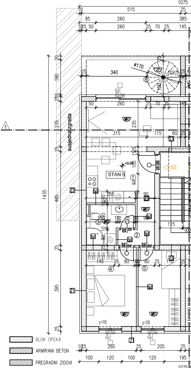 Trogir, Okrug Gornji - Dvosoban stan sa balkonom i krovnom terasom 66,29 m²