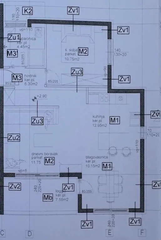 Kaštela, Kaštel Lukšić - Jednosoban stan 64 m2 s lođom novogradnja KREDIT