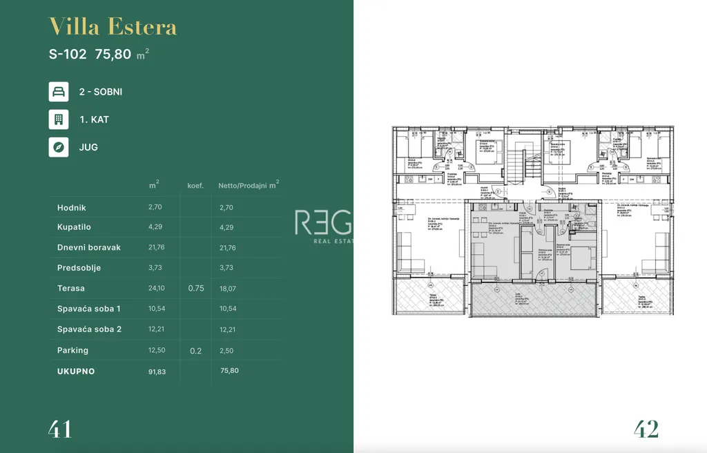 Zadar, Privlaka - Trosoban stan u stambenom naselju blizu mora 75 m2 , novogradnja