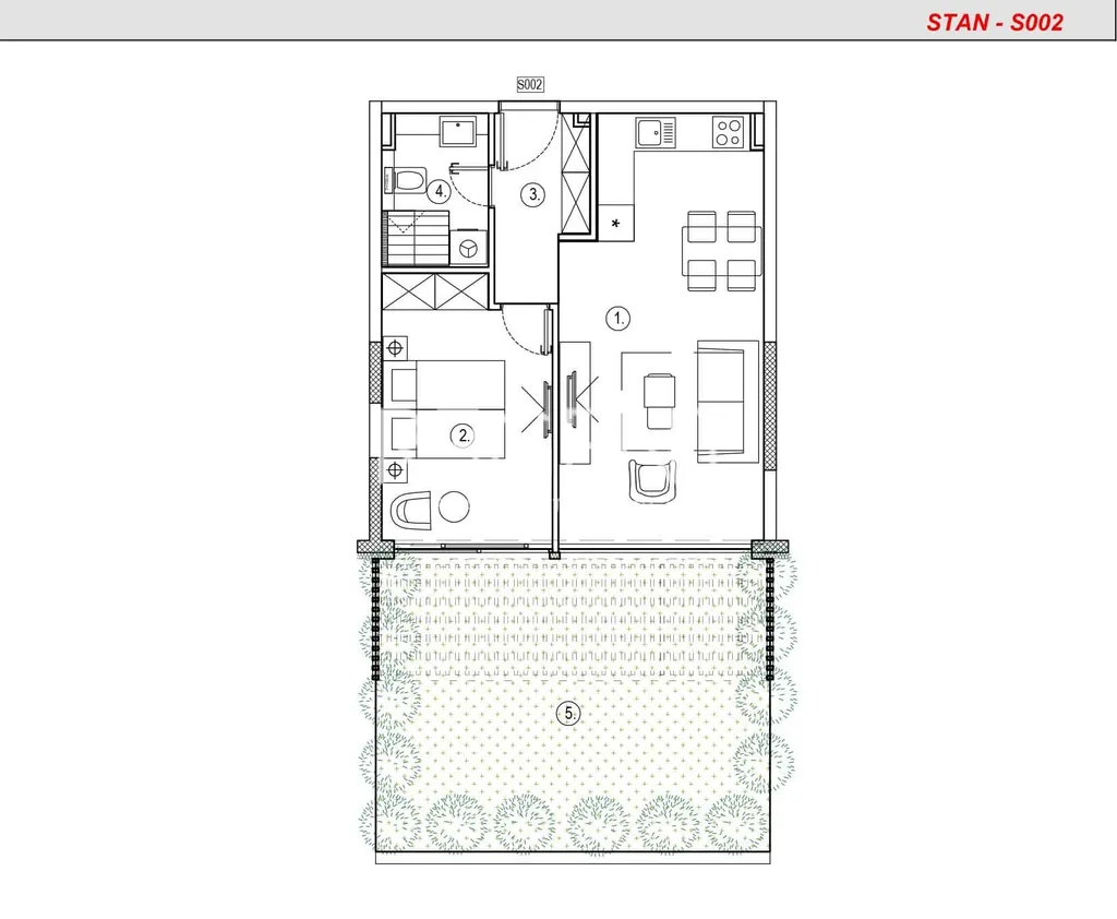 Zadar, Sukošan - Jednosoban stan u novogradnji, 47 m2