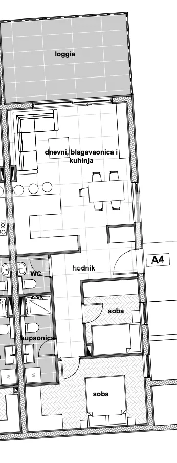 Trogir, Čiovo - Apartman u luksuznom apartmanskom naselju u blizini mora 67 m2