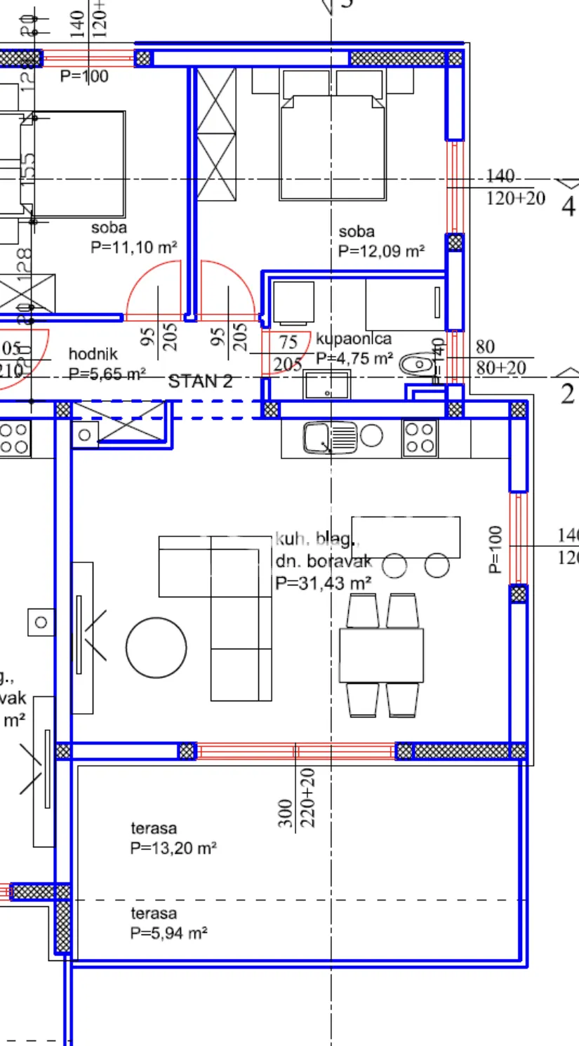 Zadar, Turanj - Moderan trosoban stan 91 m2, novogradnja