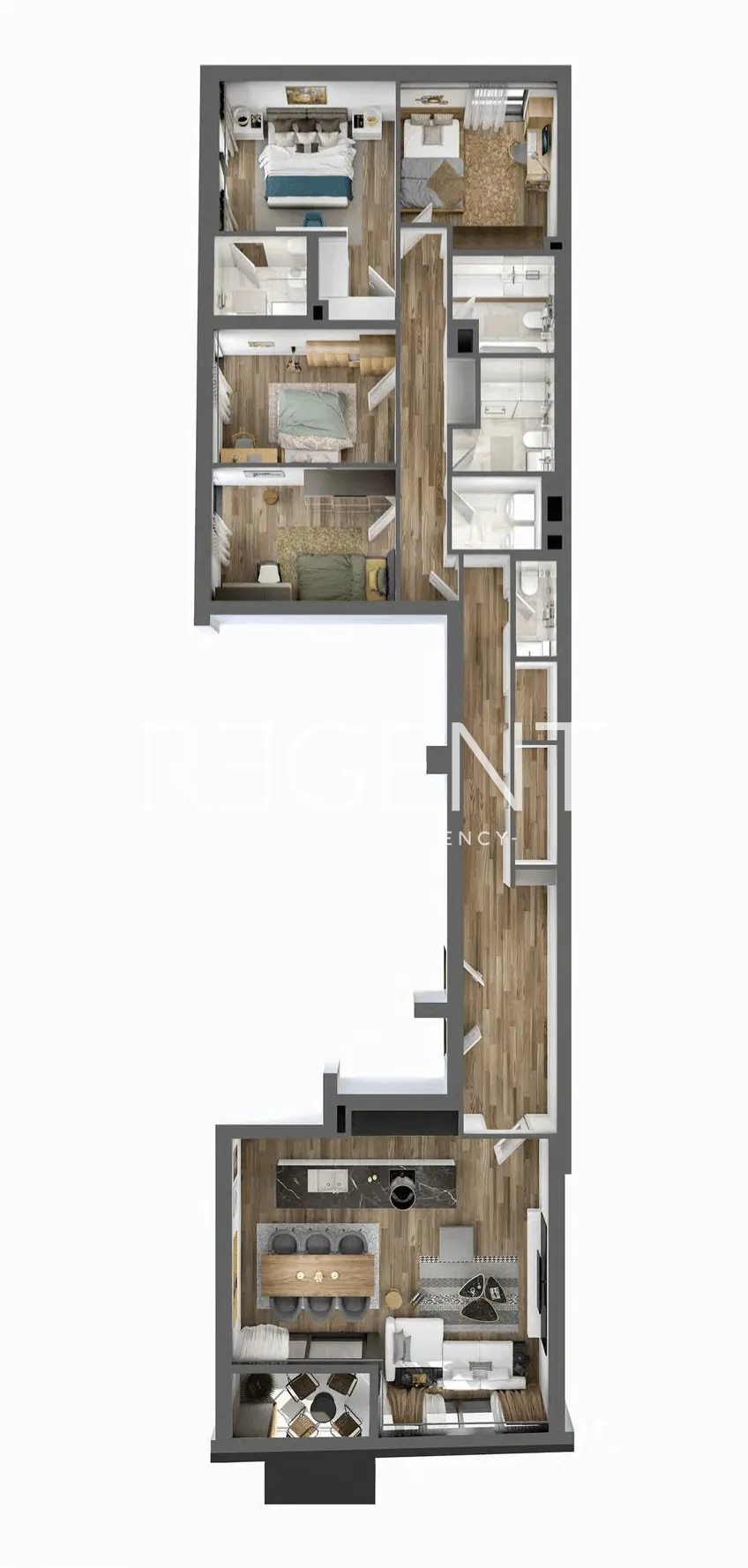 Zagreb, Ribnjak, Gold Residence – Peterosoban stan u u centru grada 143 m2