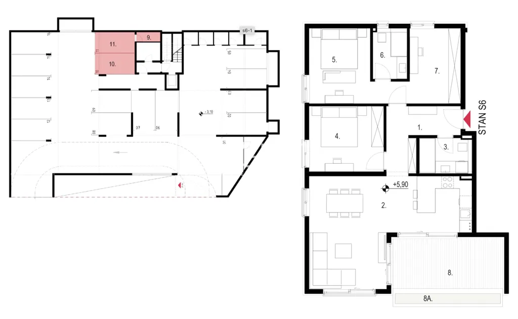 Split, Kaštela - Dvosoban stan s loggiom 112 m2 NOVOGRADNJA